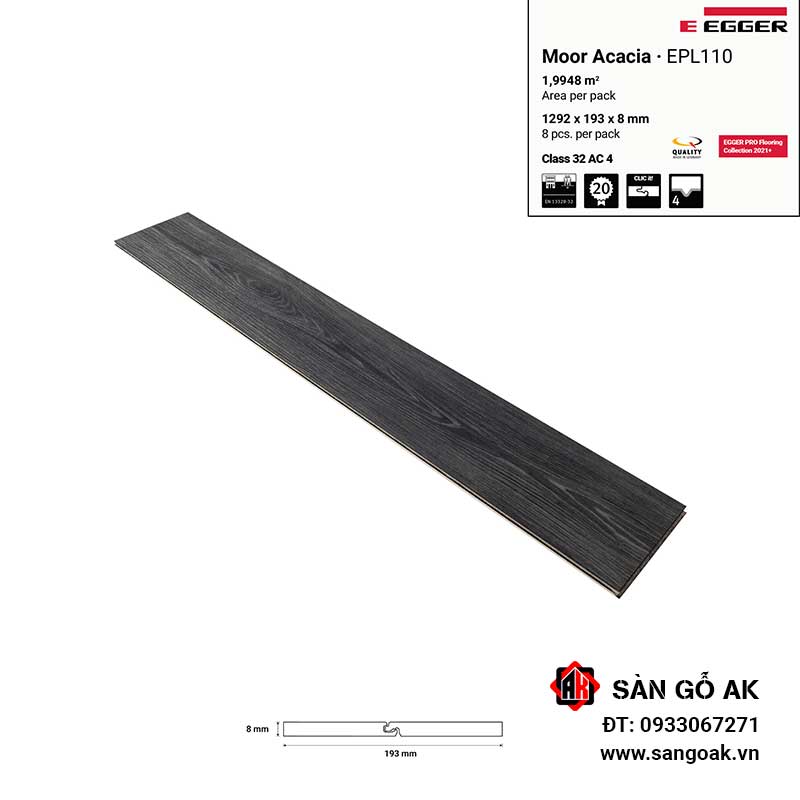 Sàn Gỗ Công Nghiệp Đức Egger 8mm EPL110